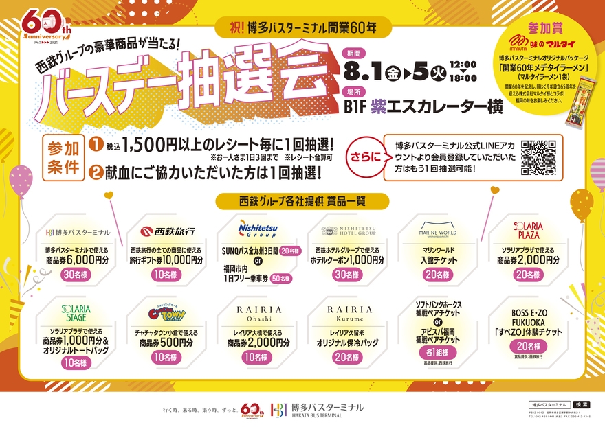 西鉄グループの豪華賞品が当たる！バースデー抽選会